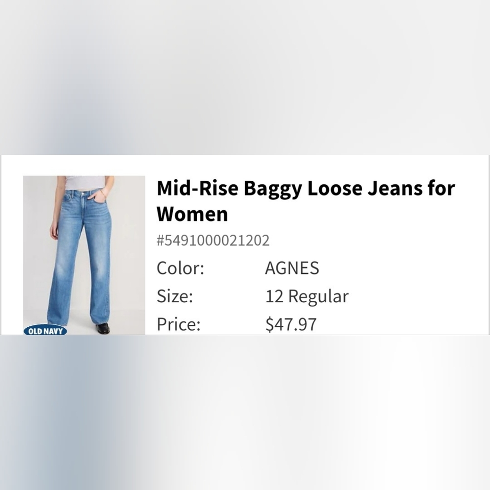 Mid-rise baggy loose jeans - Picture 3 of 7